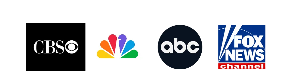 As seen on CBS, NBC, ABC, and Fox News